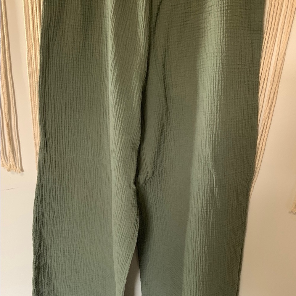 AERIE Pool To Party Wide Leg Gauzy Pants Green Size XL - Picture 8 of 14